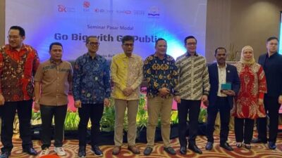 Wakil Ketua Kadin Sultra Sastra Alamsyah bersama peserta work shop Go Big With Go Public