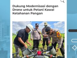 Polsek Banjarbaru Utara Kawal Penyemprotan Gulma Berbasis Drone, Pangkas Waktu Perawatan Jagung jadi Efektif