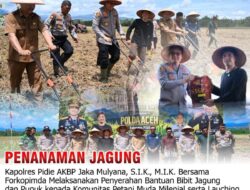 Polres Pidie Salurkan Bantuan Bibit dan Pupuk, Dukung Ketahanan Pangan Bersama Petani Milenial