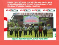 Lapas Kelas II A Kendari Panen Raya Sayuran, Berhasil Edukasi warga Binaan Lewat Dukungan Ketahanan Pangan Nasional
