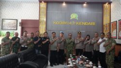 Suasana Hangat Warnai Silaturahmi Kapolresta Kendari dan Dandim 1417 di Makodim